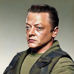 A high-definition digital art image presents actor Edward Furlong at the age of 45, appearing fit and well-built