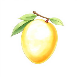 A hand-drawn illustration of a mango, featuring soft, artistic lines and warm tones that mimic a watercolor painting, creating a natural and handcrafted feel