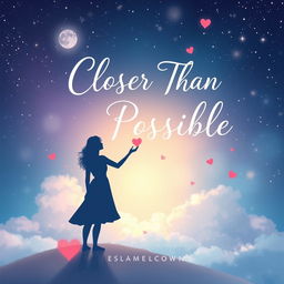 A whimsical 2D book cover for a romantic story titled "Closer Than Possible", capturing the essence of unexpected love