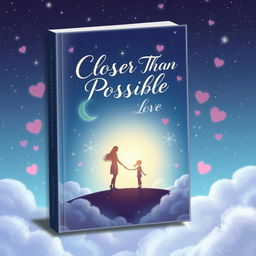 A whimsical 2D book cover for a romantic story titled "Closer Than Possible", capturing the essence of unexpected love