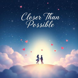 A whimsical 2D book cover for a romantic story titled "Closer Than Possible", capturing the essence of unexpected love