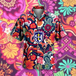 A highly detailed and vibrant design for an alumni shirt featuring a full sublimation print with a bagtik theme