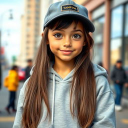 A 16-year-old girl with a cute mole on her cheek, featuring short eyelashes and brown eyes