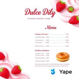 A vibrant and eye-catching advertisement template for a dessert business named 'Dulce Dily