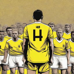 Picture a high-quality, digital art image depicting a poignant scene from a football match