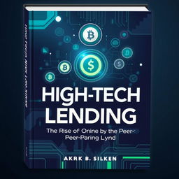 A modern, dynamic book cover for 'High-Tech Lending: The Rise of Online and Peer-to-Peer Lending'