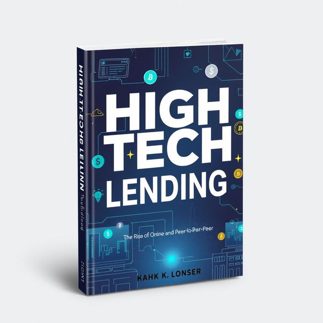 A modern, dynamic book cover for 'High-Tech Lending: The Rise of Online and Peer-to-Peer Lending'