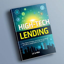 A modern, dynamic book cover for 'High-Tech Lending: The Rise of Online and Peer-to-Peer Lending'