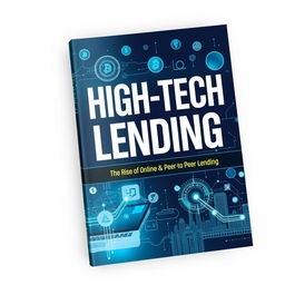A modern, dynamic book cover for 'High-Tech Lending: The Rise of Online and Peer-to-Peer Lending'