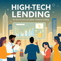 An engaging and modern business image representing the theme of the book 'High-Tech Lending: The Rise of Online and Peer-to-Peer Lending'
