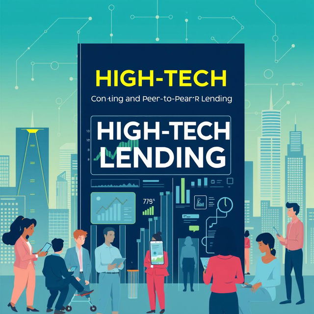 An engaging and modern business image representing the theme of the book 'High-Tech Lending: The Rise of Online and Peer-to-Peer Lending'