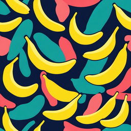 A seamless pattern of a simple and minimalist banana fruit illustration