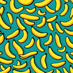 A seamless pattern of a simple and minimalist banana fruit illustration