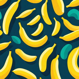 A seamless pattern of a simple and minimalist banana fruit illustration