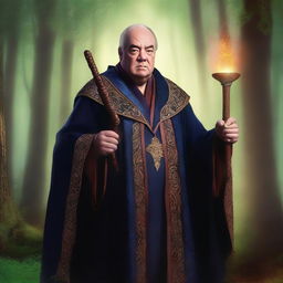 A digital art piece in high resolution, featuring John Taffer as a mage