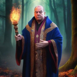 A digital art piece in high resolution, featuring John Taffer as a mage