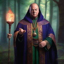 A digital art piece in high resolution, featuring John Taffer as a mage