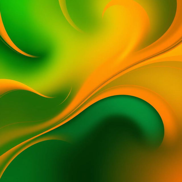 An abstract wallpaper design featuring a vibrant green and orange color scheme