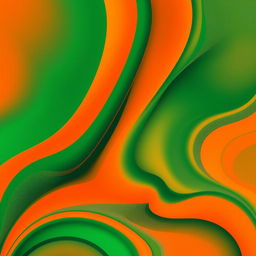 An abstract wallpaper design featuring a vibrant green and orange color scheme