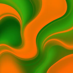 An abstract wallpaper design featuring a vibrant green and orange color scheme