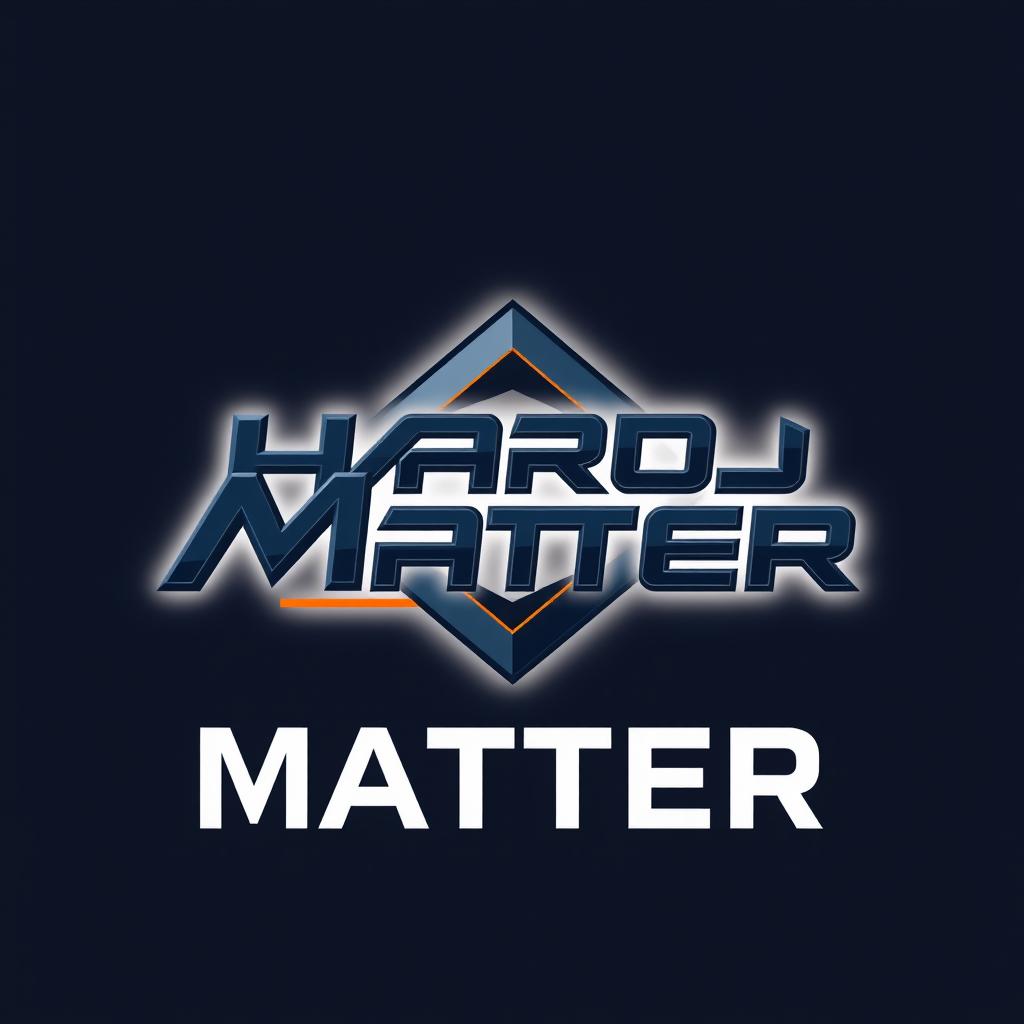 A modern and sleek logo design for 'Hard Matter', featuring bold, dynamic typography with a futuristic feel