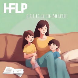 A high-quality digital art book cover for 'Help! I'm (single) mom'