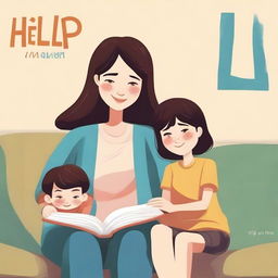 A high-quality digital art book cover for 'Help! I'm (single) mom'