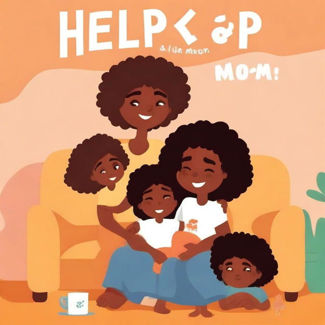 A high-quality digital art book cover for 'Help! I'm (single) mom'