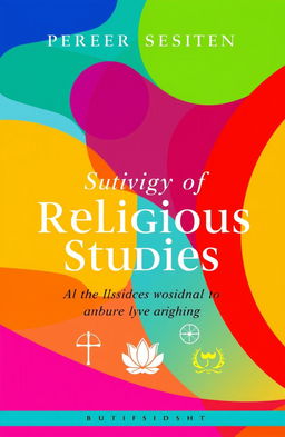 A vibrant book cover design for a study of religious studies