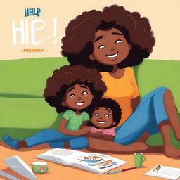 A high-quality digital art book cover for 'Help! I'm (single) mom'