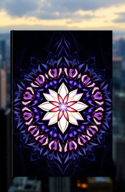 A stunning urban fantasy book cover featuring a tessellated graphic that beautifully transitions from dark to light, inspired by the intricate forms of Twinning Crystals