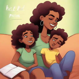 A high-quality, digital art illustration for a book cover titled 'Help! I'm (single) mom'