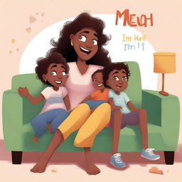 A high-quality, digital art illustration for a book cover titled 'Help! I'm (single) mom'