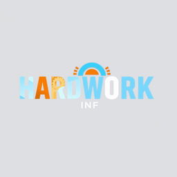 A creative and modern YouTube logo for a channel named 'HARDWORK INFO'