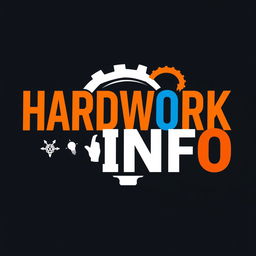 A creative and modern YouTube logo for a channel named 'HARDWORK INFO'