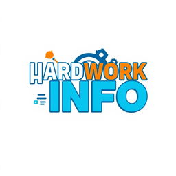 A creative and modern YouTube logo for a channel named 'HARDWORK INFO'
