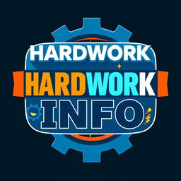 A creative and modern YouTube logo for a channel named 'HARDWORK INFO'
