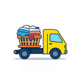 An icon image representing the successful delivery of a laundry service to a customer