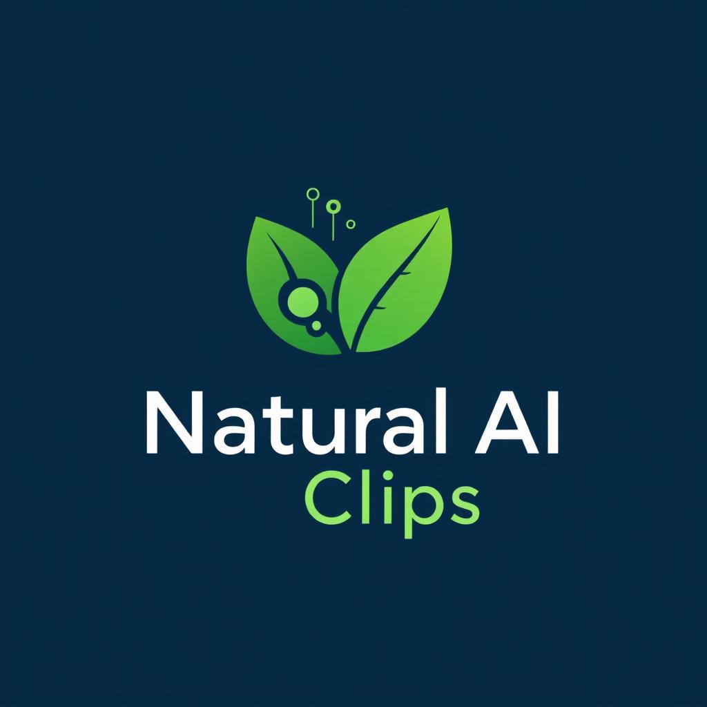 A modern, minimalist logo for a YouTube channel named 'Natural AI Clips'