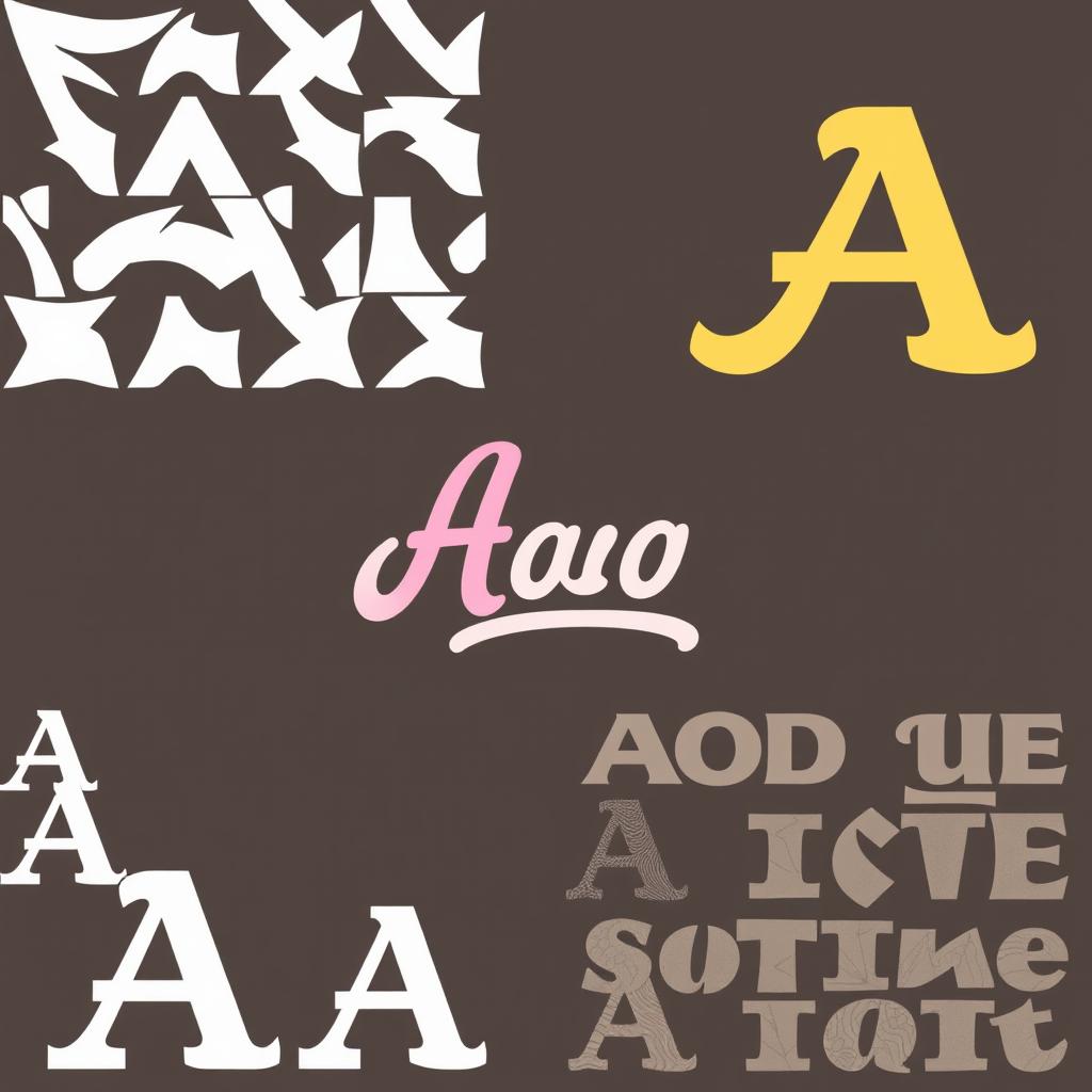 Create three original and distinct typographic patterns based on the letter 'A'