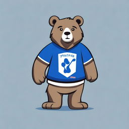 A high-quality digital art image portrays a bear proudly wearing a t-shirt adorned with the Hajduk logo