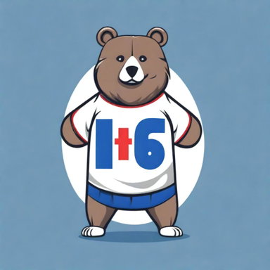A high-quality digital art image portrays a bear proudly wearing a t-shirt adorned with the Hajduk logo