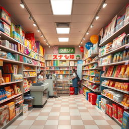 A cozy and inviting variety store interior featuring a spacious layout of approximately 3 meters in width, 3 meters in height, and 8 meters in length