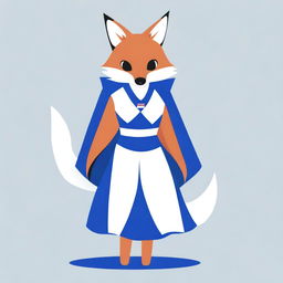 A high-quality digital art image features a fox wearing a white dress adorned with the Hajduk logo