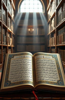 A highly detailed artistic representation of the oldest manuscript of the Quran, featuring intricate Arabic calligraphy and ornate decorations