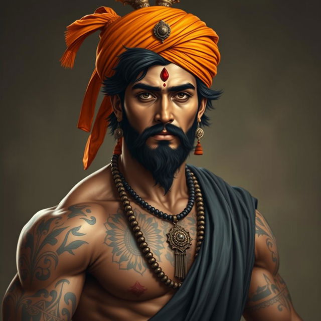 An ultra-realistic depiction of a Rajput King named Jayasingh