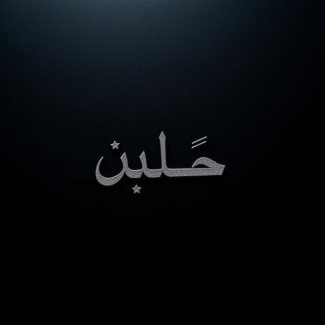 A striking black background featuring the Arabic word 'صبر' (sabr) elegantly rendered in a bold, artistic font