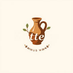A logo design for a pottery store, featuring elements like a stylized pottery vase, clay textures, and earthy colors such as terracotta, brown, and green