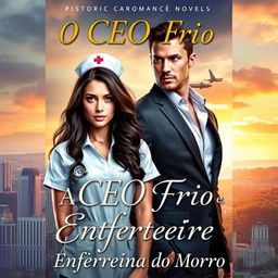 A captivating romance novel cover featuring a young and beautiful nurse with long, dark hair, dressed in a stylish nurse uniform