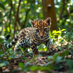 A captivating portrayal of a Zhagra, a smaller version of a leopard with a unique charm